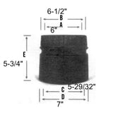 Metalbest DSP6SA DSP 6" Thick Collar Stove Pipe Adapter, Black