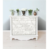 NuWallpaper NU1653 Grey and White Brick Peel & Stick Wallpaper