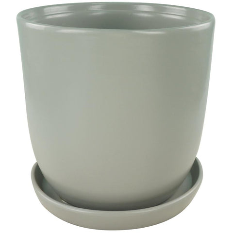 11.75" Egg Pot Ceramic Planter - Matte Grey