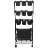 Mobile Vertical Garden Kit - with 11 Planters, Black