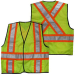 Think Safety 5-Point Tearaway Traffic Safety Vest - One-Size, Fluorescent Green