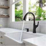 Rancho Single Handle Pull-Down Kitchen Faucet - with Soap Dispenser, Matte Black