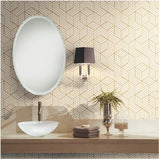 Stripped Hexagon Peel & Stick Wallpaper - Gold, 20.5" x 16.5'