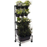 Mobile Vertical Garden Kit - with 11 Planters, Black