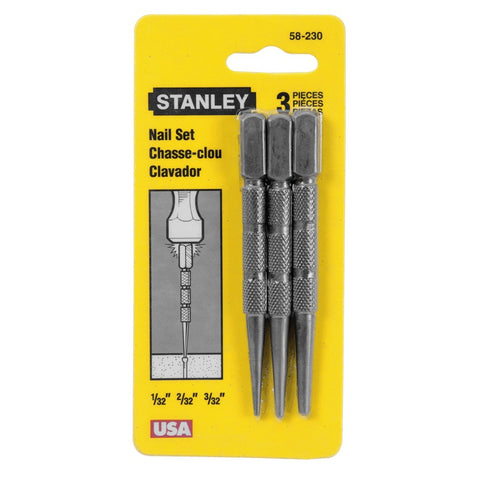 Stanley 58-230 3 Piece Assorted Square Head Nail Set