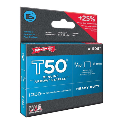 1250 Pack 5/16" Staples, for T50 Stapler