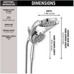 HydroRain 4 Setting Handheld & Wall 2 in 1 Showerhead - Chrome