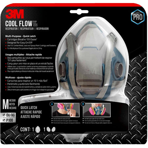 P100 Cool Flow Multi-Purpose Respirator - with Quick Latch, Medium