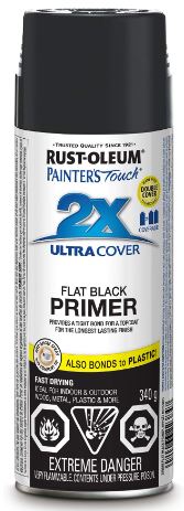 Painter's Touch 2X Ultra Cover Flat Black Primer, 340g