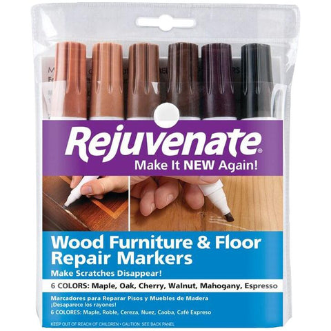 Rejuvenate RJ6WM Wood Furniture and Floor Repair Markers, Combination