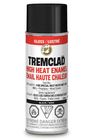 High Heat Enamel Spray Paint - Gloss Black, 340 g