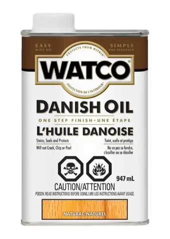 Watco Rust-Oleum A65741 Danish Oil Wood Finish, Quart, Natural