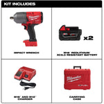 M18 Fuel One Key 18V 1/2" Lithium-ion Cordless High Torque Impact Wrench Kit - with Friction Ring, 2 Batteries, Charger & Tool Case