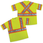 StormFighter Short Sleeve Traffic Safety T-Shirt - with Pocket, Medium, Fluorescent Green