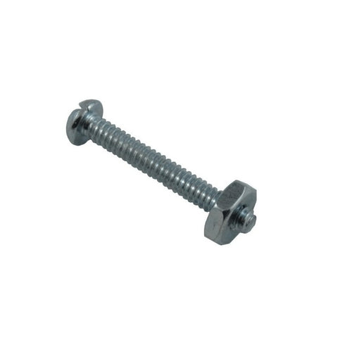10 Pack 6-32 x 1-1/4" Zinc Plated Round Head Machine Screws, with Nuts