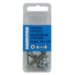 10 Pack 6-32 x 1-1/4" Zinc Plated Round Head Machine Screws, with Nuts