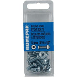 10 Pack 10-24 x 1/2" Zinc Plated Round Head Machine Screws, with Nuts