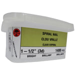 1400 Pack 1-1/2" Standard Ardox Spiral Nails