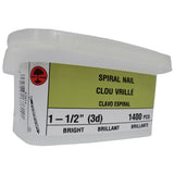 1400 Pack 1-1/2" Standard Ardox Spiral Nails