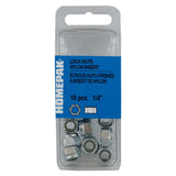 10 Pack 1/4"-20 Zinc Plated Nylon Insert Lock Nuts
