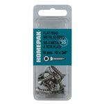 10 Pack #10 x 3/4" Flat Head Socket Stainless Steel Tap Screws