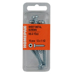 10 Pack #12 x 1-1/2" Pan Head Socket Zinc Plated Tap Screws