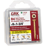 GRK R4 HandyPak Multipurpose Screws, 9 by 1-3/4-Inch, 100-Count