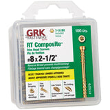 GRK RT HandyPak Trim Composite Deck Screws, 8 by 2-1/2-Inch, 100-Count