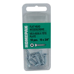 10 Pack #10 x 3/4" Flat Head Socket Zinc Plated Wood Screws