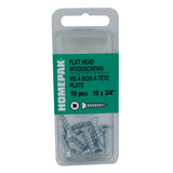 10 Pack #10 x 3/4" Flat Head Socket Zinc Plated Wood Screws