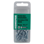 10 Pack #10 x 1" Zinc Plated Round Head Socket Wood Screws