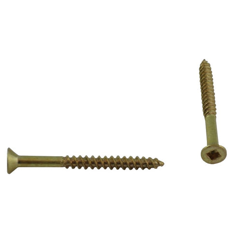 10 Pack #6 x 1-1/2" Flat Head Socket Brass Wood Screws