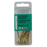 10 Pack #6 x 1-1/2" Flat Head Socket Brass Wood Screws