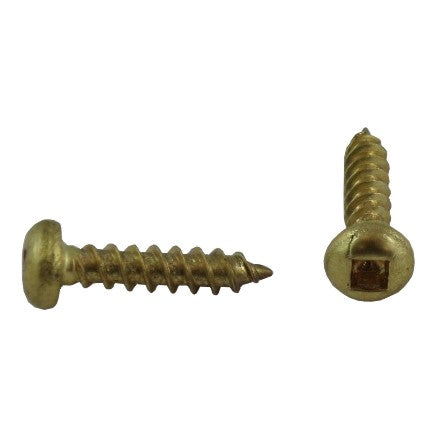 10 Pack #8 x 3/4" Round Head Socket Brass Wood Screws