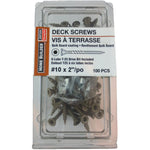 100 Pack #10 2" High Performance Tan Deck Screws