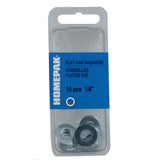 10 Pack 1/4" Zinc Plated SAE Flat Washers