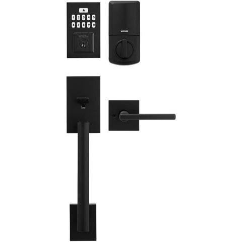 San Clemente / Halifax SmartCode Electronic Handleset - with Keypad, Matte Black