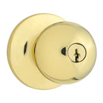 Weiser Regina Entry Knob, Exterior Door Knob with Key, Polished Brass (9SK50000-017)