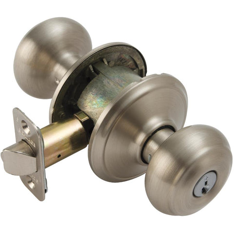 Satin Nickel Georgian Entrance Knobset