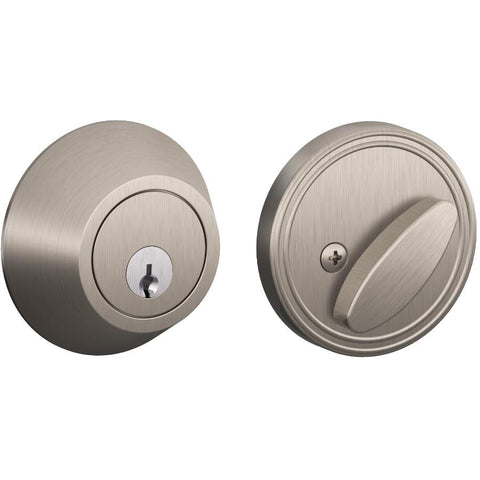 Satin Nickel Single Cylinder Deadbolt Lock