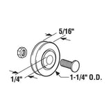 Prime-Line Products D 1502 Sliding Door Roller, 1-1/4-Inch Steel Ball Bearing with 1/4-Inch Hole, 2-Pack