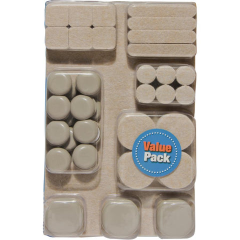 104 Pack Heavy Duty Slide and Glide Felt Pads, Assorted Sizes