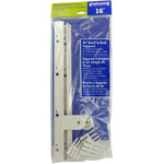 1 Pair 16" White ABS Shelf and Rod Supports