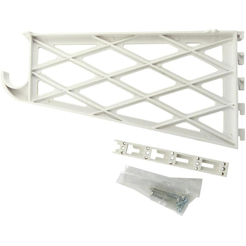 12" + 16" Heavy Duty White Plastic Shelf and Rod Bracket