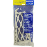 12" + 16" Heavy Duty White Plastic Shelf and Rod Bracket