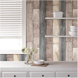 Reclaimed Wood Plank Peel and Stick Wallpaper - 20.5" x 18'