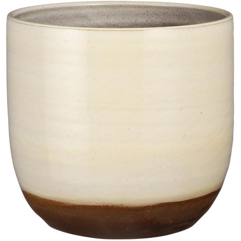 11.8" Nora Pot Ceramic Planter - Glaze Off White-Terracotta