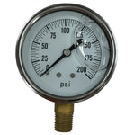1/4" Bottom Mount Oil Filled Pressure Gauge