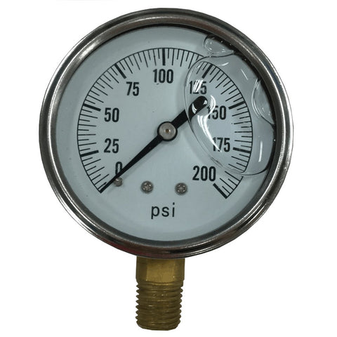 1/4" Bottom Mount Oil Filled Pressure Gauge