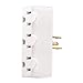 EATON 1147W-Box 15-Amp 2-Pole 3-Wire 125-Volt Three Outlet Tap Single Receptacle, White